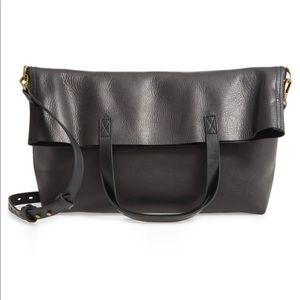 Madewell black fold over transport tote